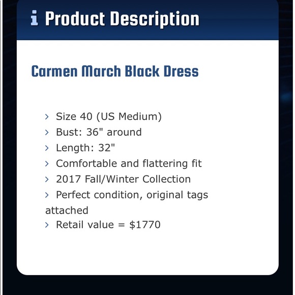 NWT CARMEN MARCH GATHERED CREPE MINI DRESS - Picture 16 of 16